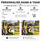 3D Raised Personalized Golf Bag Christmas Ornament – Custom Golfer Gift