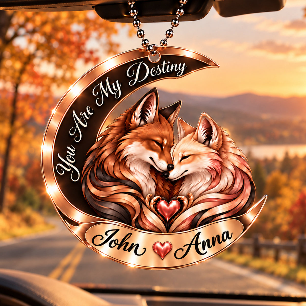Personalized Names You Are My Destiny Fox Couple Ornament – Gift for Anniversary