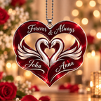Personalized Names Swan Car Ornament – Forever Love Couple Ornament Anniversary Gifts for Couples