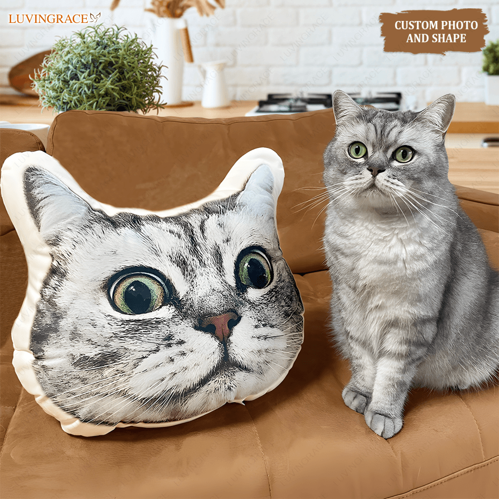 3D Custom Shaped Pet Pillow Memorial Gift - Personalized