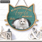 Personalized Cat Angels Among Us Memorial Customized Shape Wooden Sign