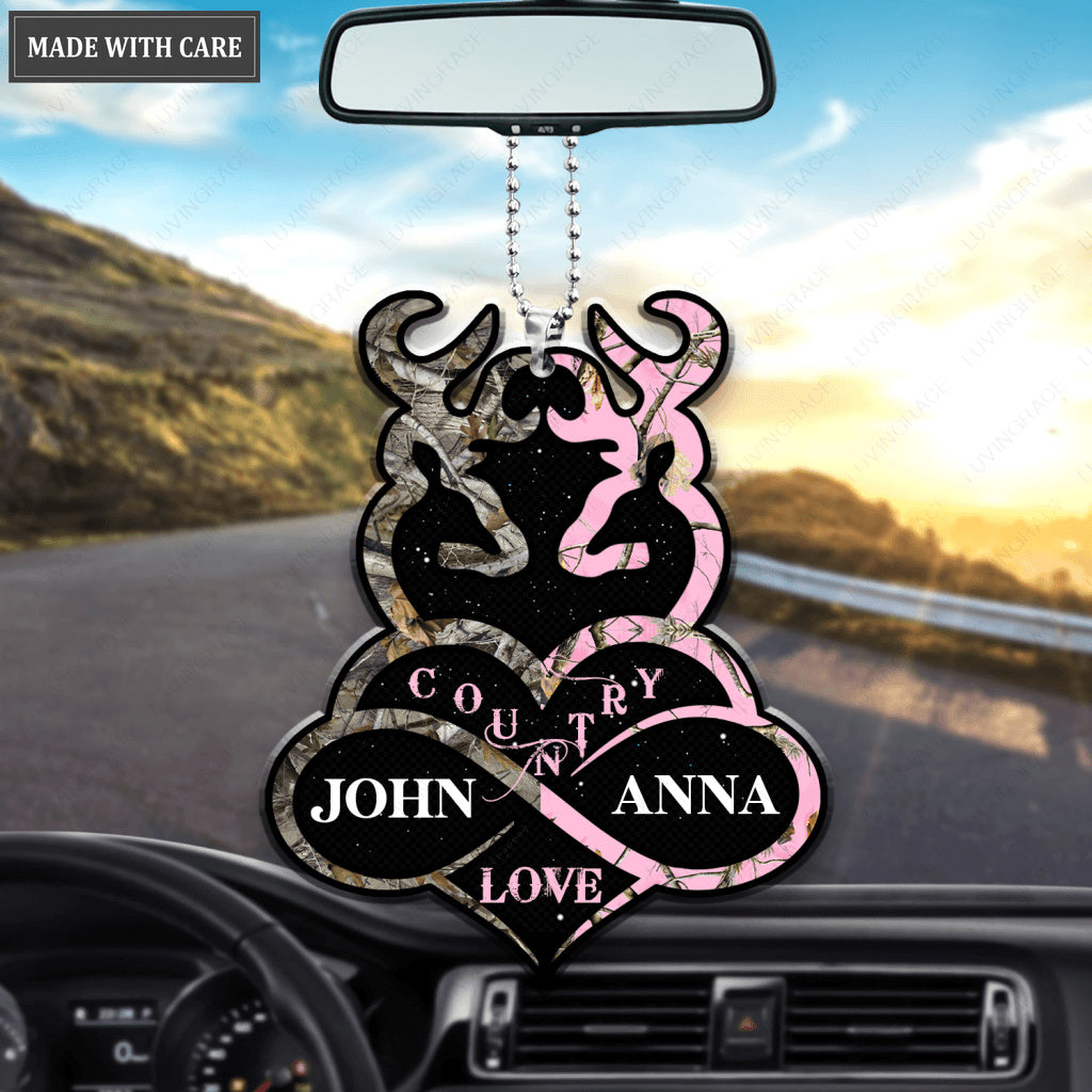 Country Love Personalized Couple Buck And Doe Ornament