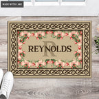 Family Floral Personalized Door Mat