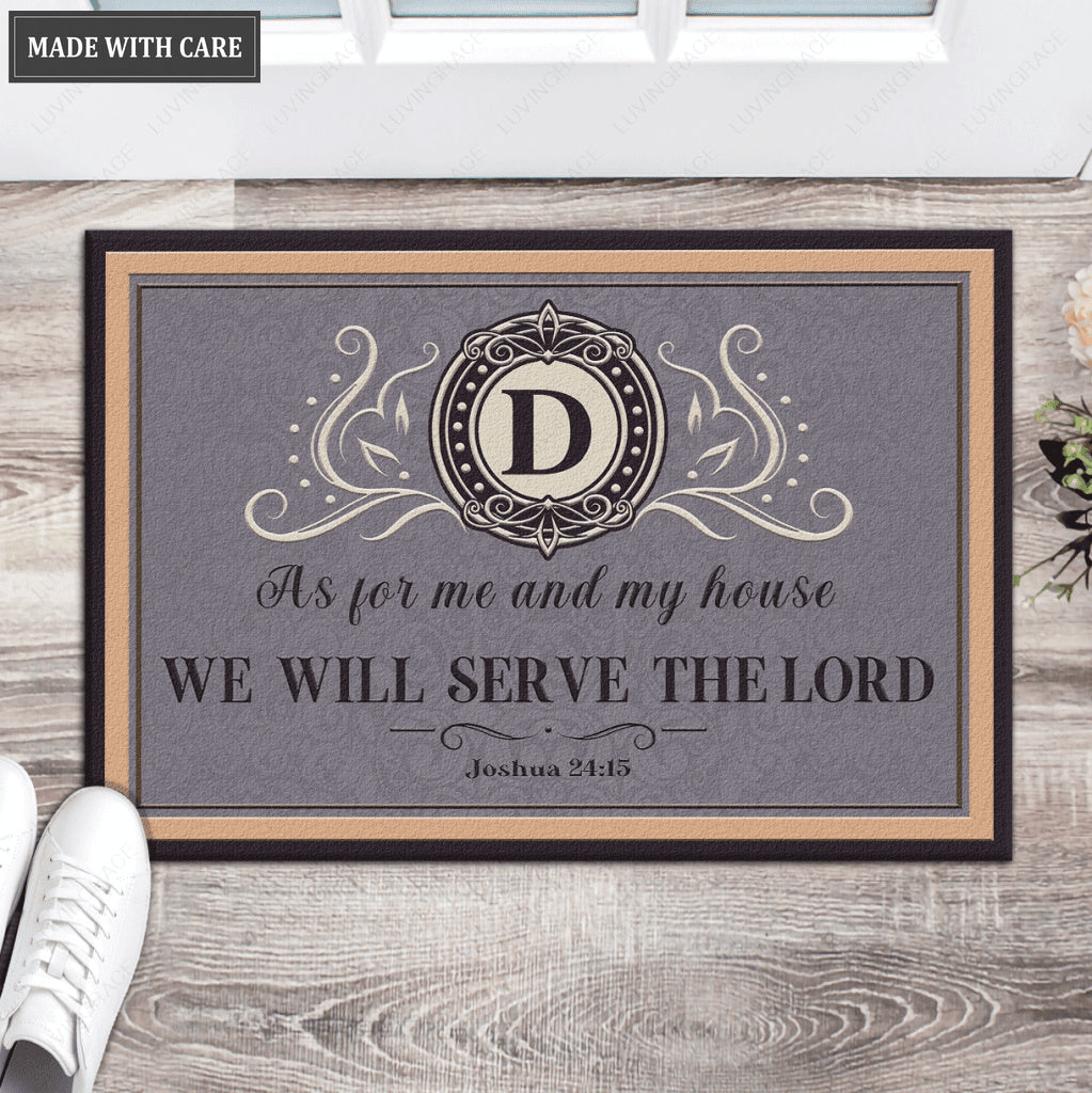Monogram Griseldis Serve The Lord Personalized Doormat