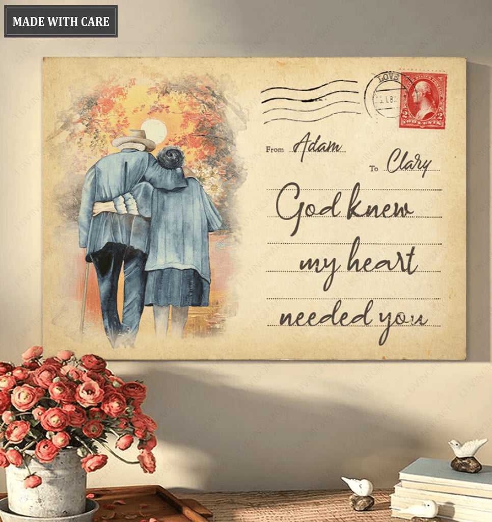 God Knew My Heart Needed You Personalized Wall Art
