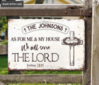 Personalized As For Me Cross Metal Sign
