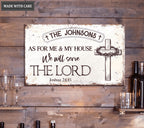 Personalized As For Me Cross Metal Sign