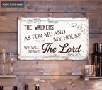 Personalized Serve The Lord Metal Sign Housewarming Gift