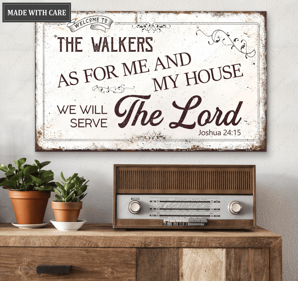 Personalized Serve The Lord Metal Sign Housewarming Gift