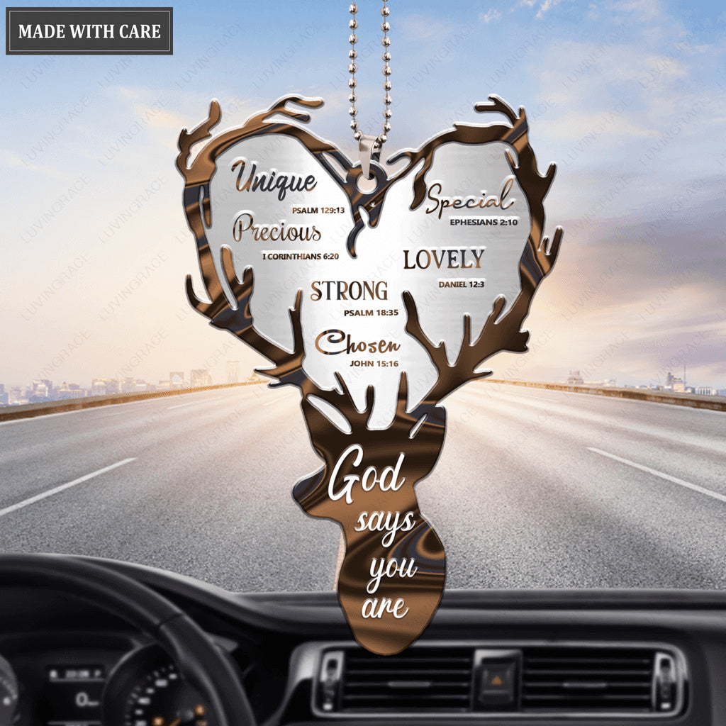 Deer Heart God Says You Are Ornament