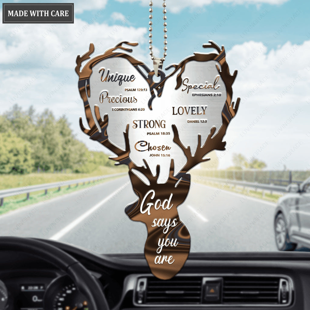Deer Heart God Says You Are Ornament