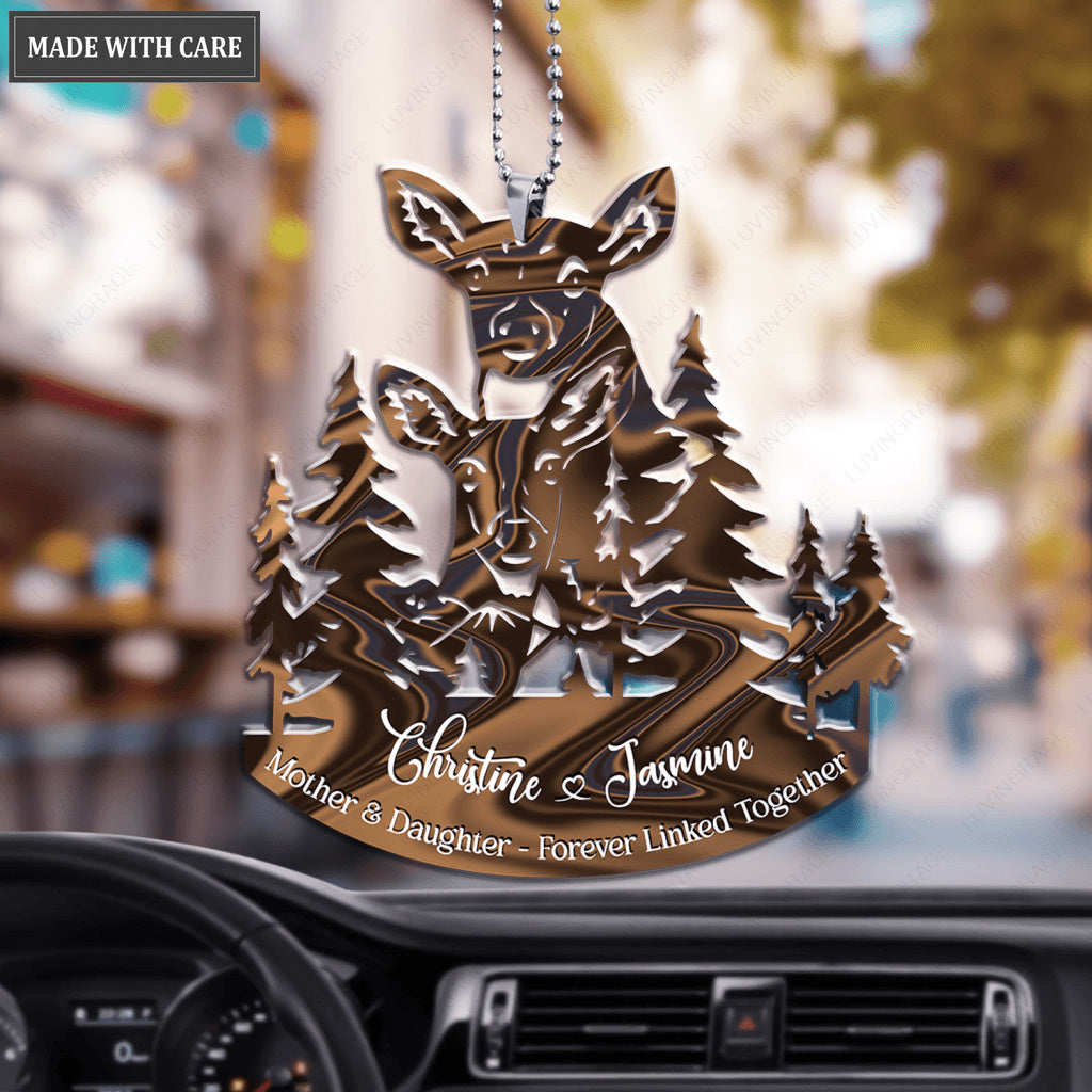 Forest Deer Mother And Daughter Personalized Ornament