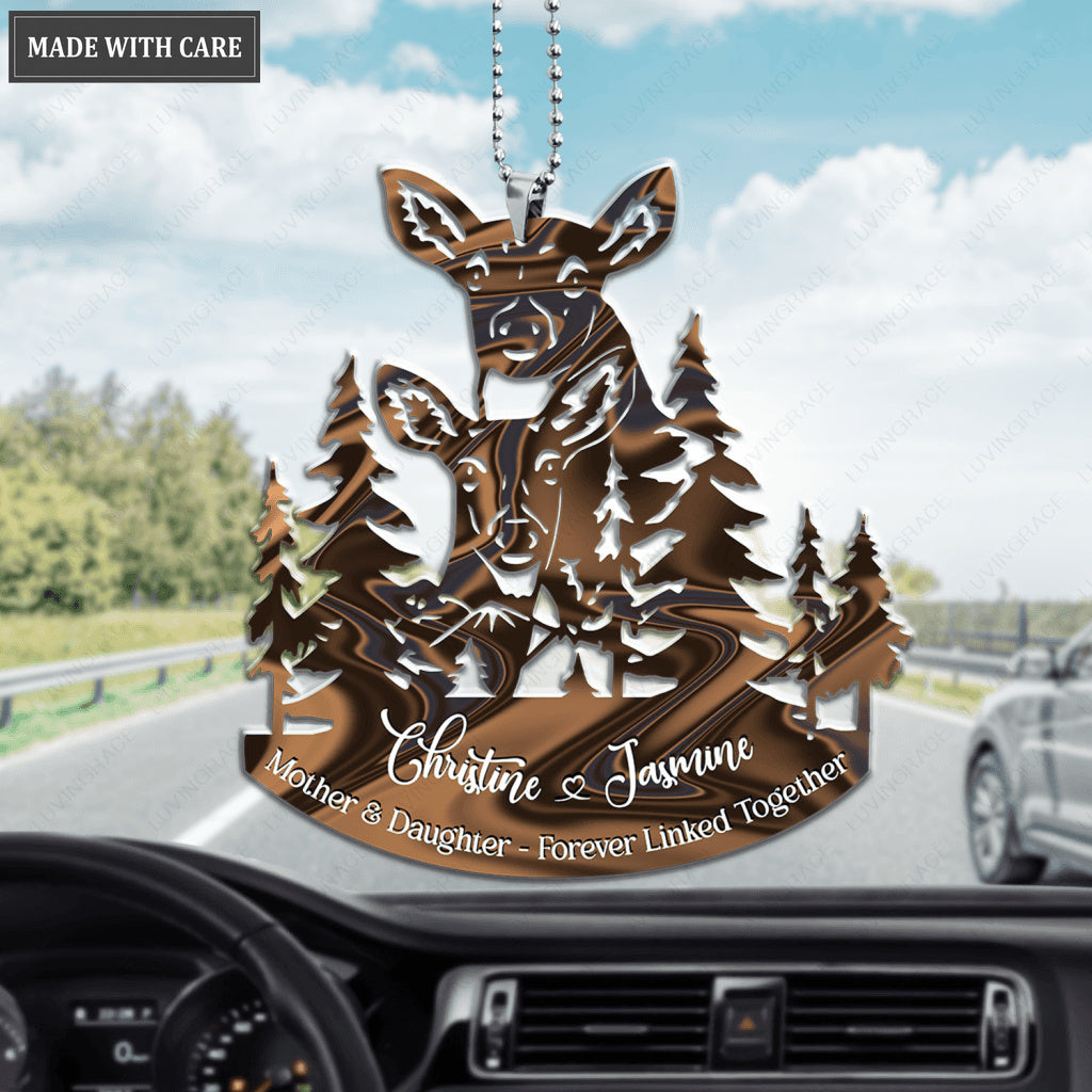 Forest Deer Mother And Daughter Personalized Ornament