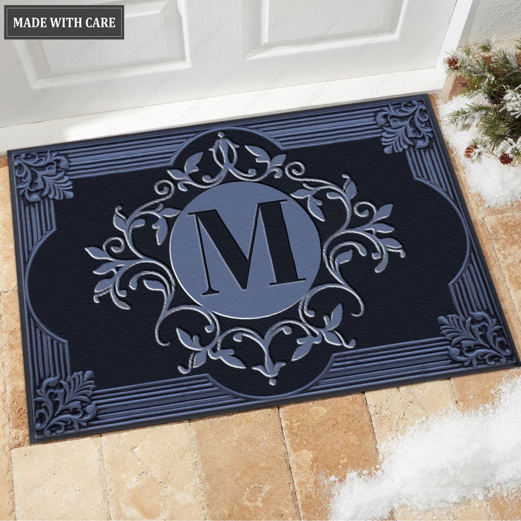Luvingrace M27 Decorative Monogram The First Letter of Family Name Personalized Doormat