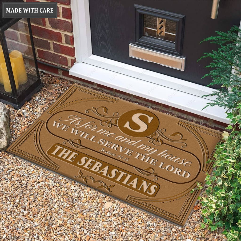 Luvingrace M30 Decorative Monogram Collection As For My House Personalized Doormat