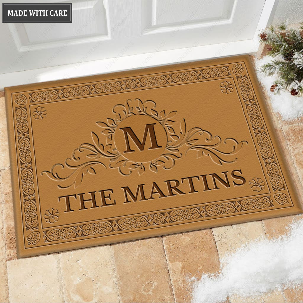 Luvingrace M31 Decorative Monogram Collection Family Name Personalized Doormat