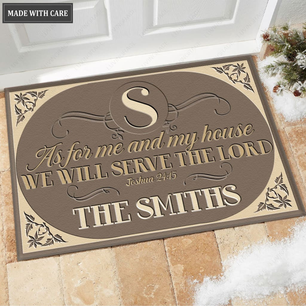 Luvingrace M32 Decorative Monogram Collection As For My House Personalized Doormat