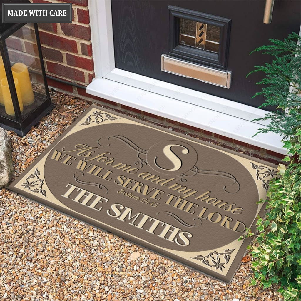 Luvingrace M32 Decorative Monogram Collection As For My House Personalized Doormat
