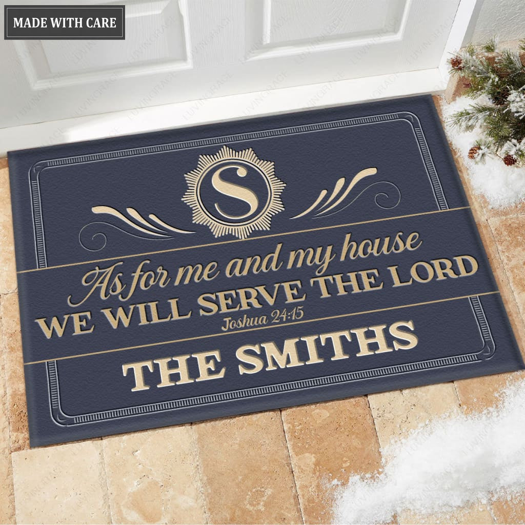 Luvingrace M33 Elegant Monogram Collection As For My House Personalized Doormat
