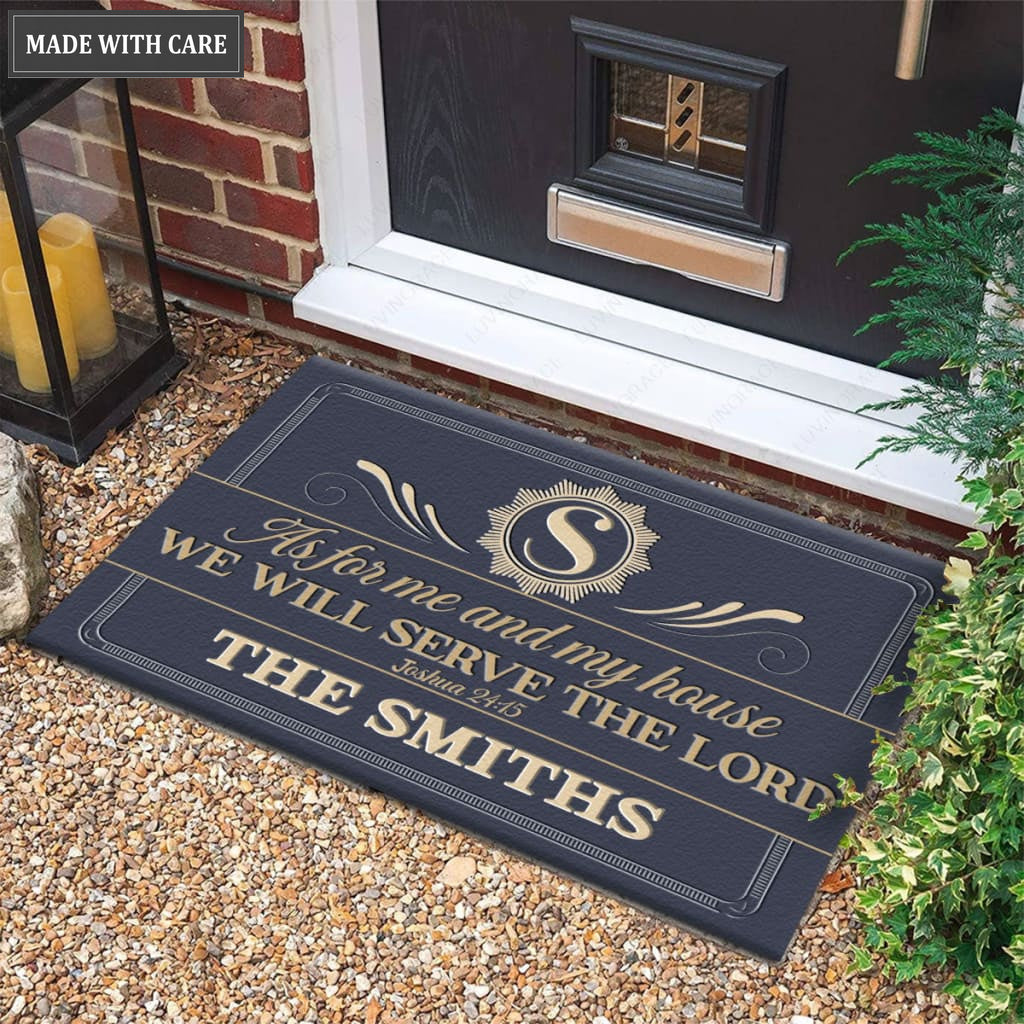 Luvingrace M33 Elegant Monogram Collection As For My House Personalized Doormat