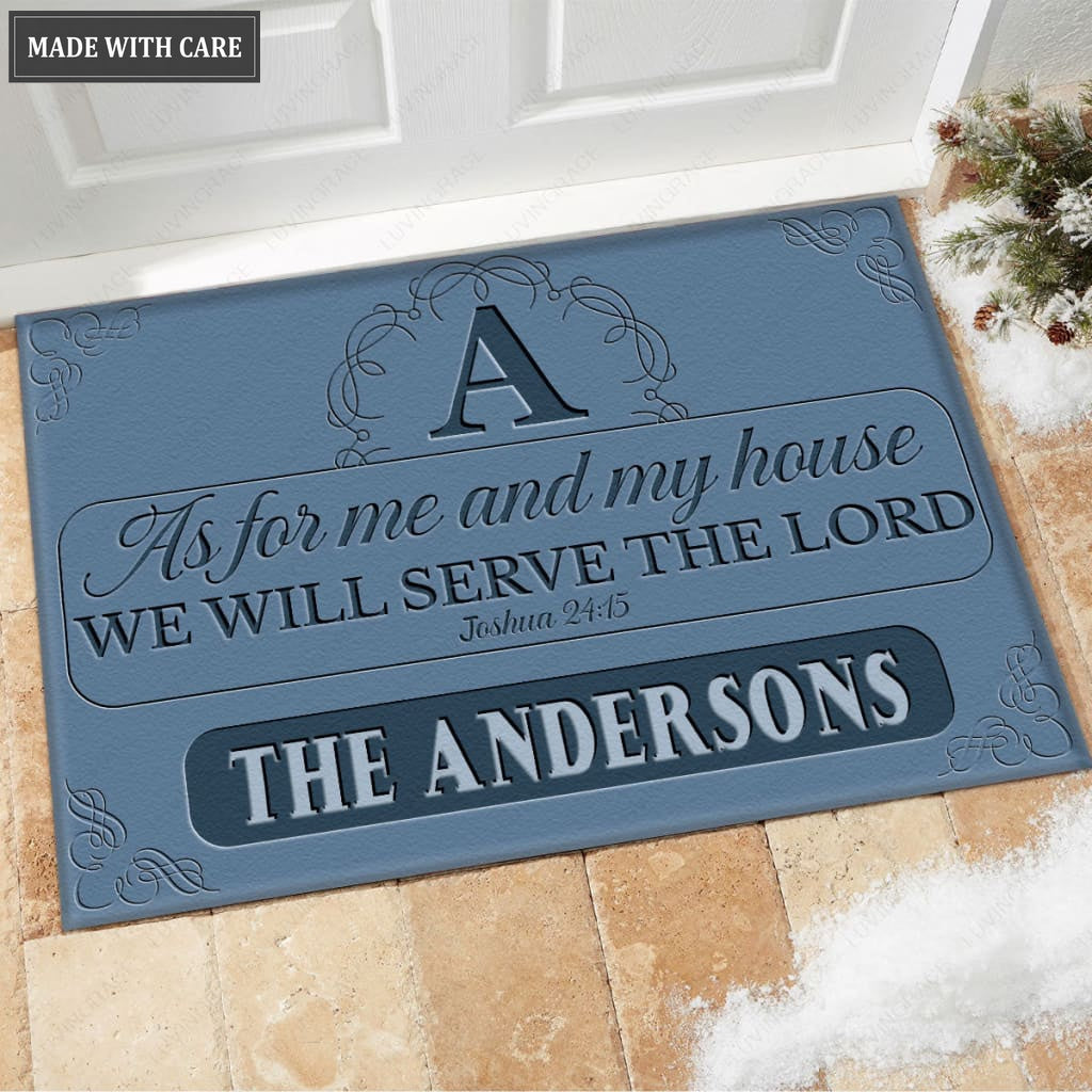 Luvingrace M36 Elegant Monogram Collection As For My House Personalized Doormat