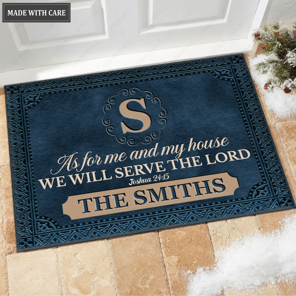 Luvingrace M38 Elegant Monogram Collection As For My House Personalized Doormat