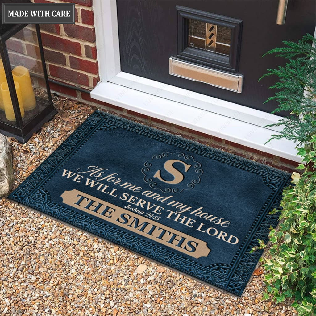 Luvingrace M38 Elegant Monogram Collection As For My House Personalized Doormat
