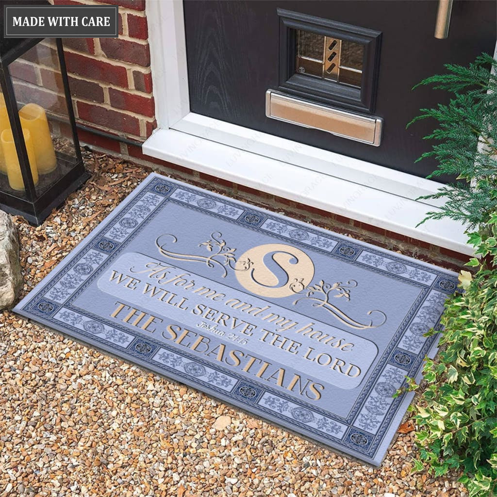 Luvingrace M39 Decorative Monogram Collection As For My House Personalized Doormat