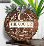 Personalized Monogram Serve The Lord Circle Sign