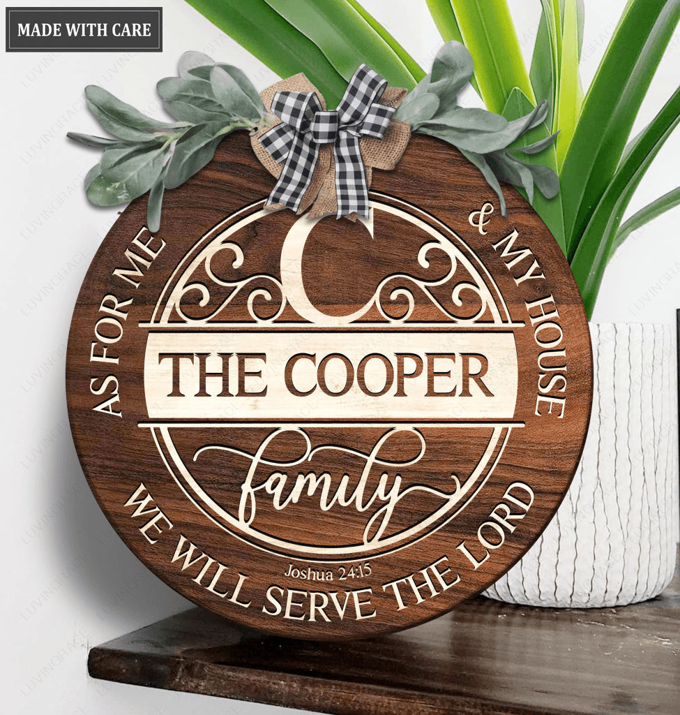 Personalized Monogram Serve The Lord Circle Sign