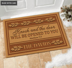 Knock And The Door Will Be Opened To You Personalized Door Mat