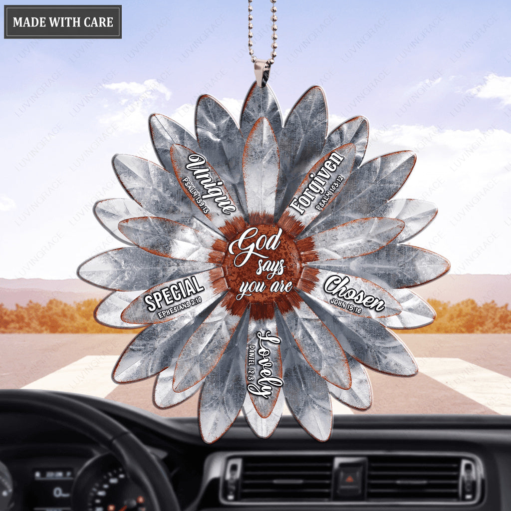 Vintage Flower God Says You Are Ornament