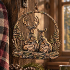 Personalized Names Rustic Woodland Deer Couple Ornament - Anniversary Gift
