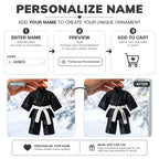 3D Raised Personalized Karate Uniform Christmas Ornament