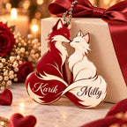 Personalized Names Fox Couple Ornament – Anniversary Gift for Him & Her