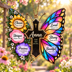 Personalized Butterfly Cross Ornament, Custom Name God Says You Are Christian Gift for Her, Gift for women