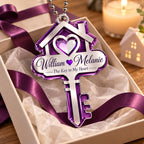 Personalized Names Key to My Heart Ornament – Romantic Couple Gift