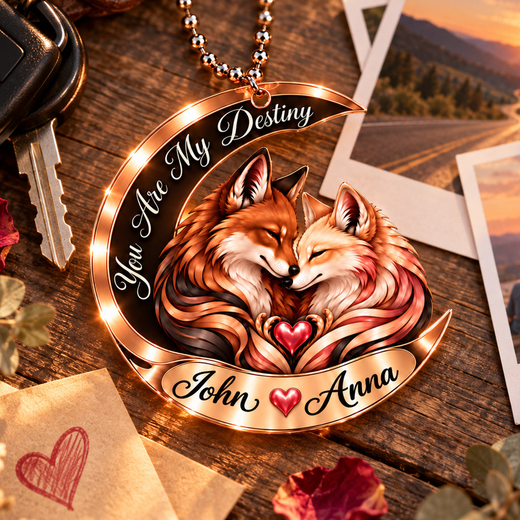 Personalized Names You Are My Destiny Fox Couple Ornament – Gift for Anniversary
