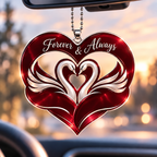 Personalized Names Swan Car Ornament – Forever Love Couple Ornament Anniversary Gifts for Couples
