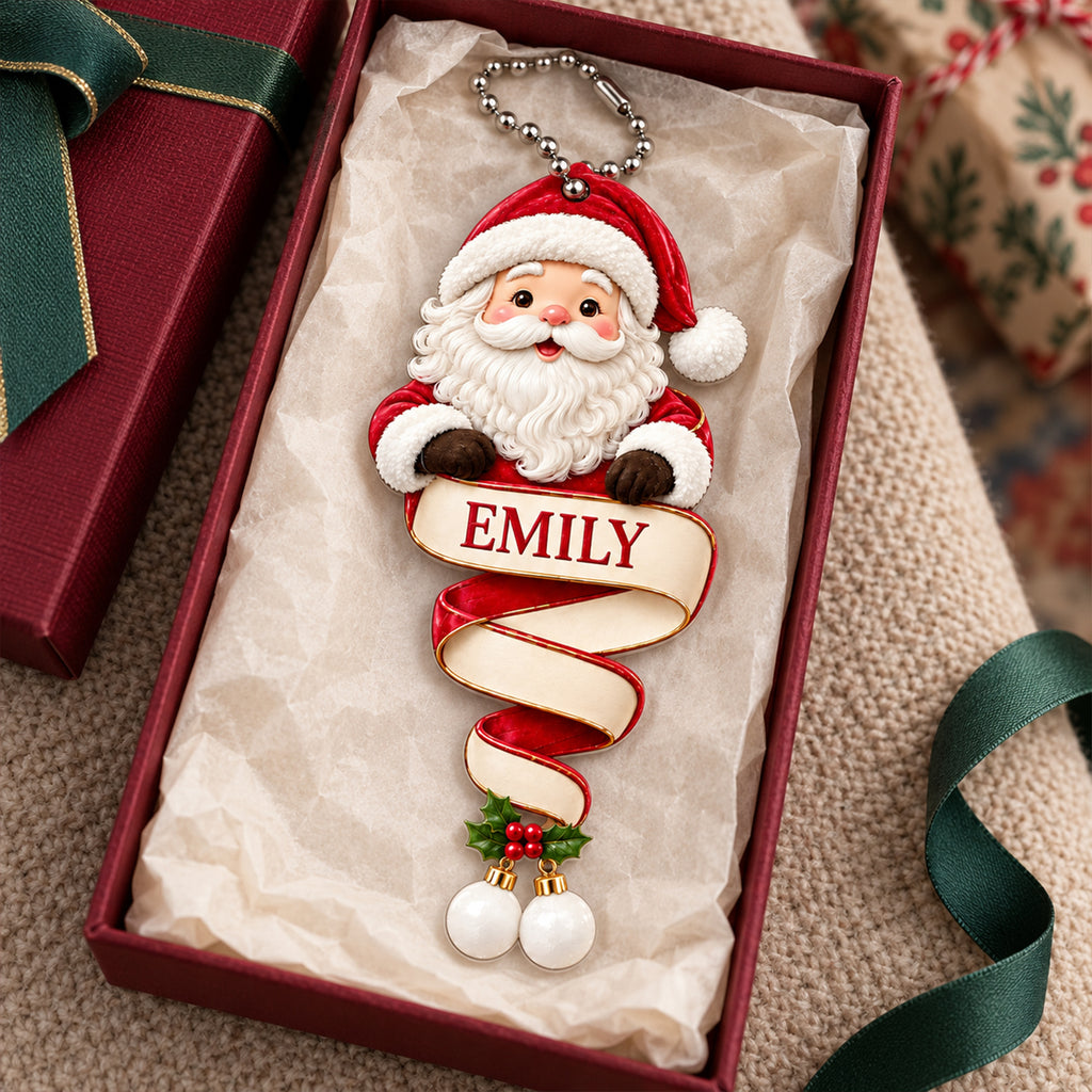 Personalized Name Santa Claus Ornament – Custom Christmas Keepsake