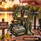 Fishing Lover With Custom Name Christmas Gift - Personalized 3D Ornament