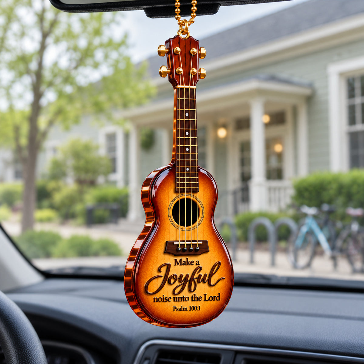 Make a Joyful Noise Unto the Lord – Christian Faith 3D Guitar Ornament, Gift for Music Lovers