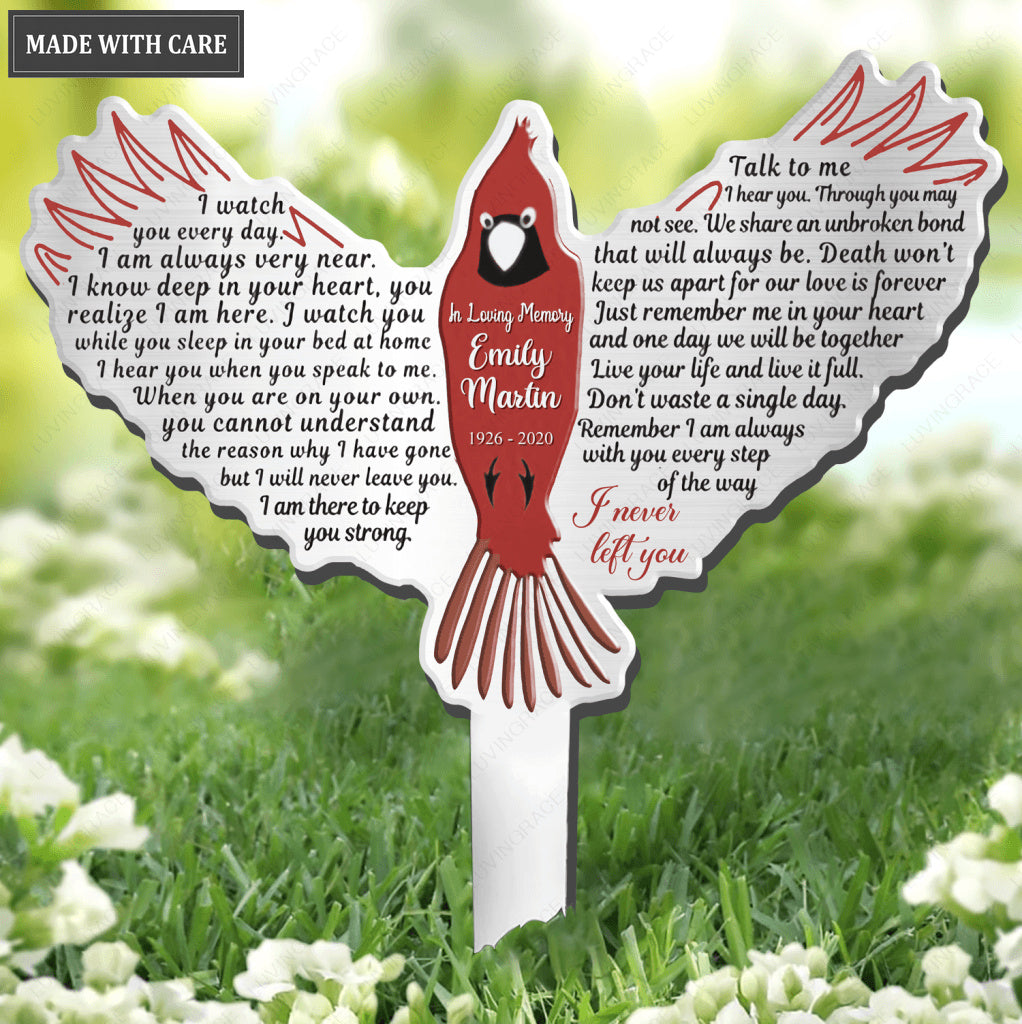 Cardinal I Never Left You Memorial Plaque