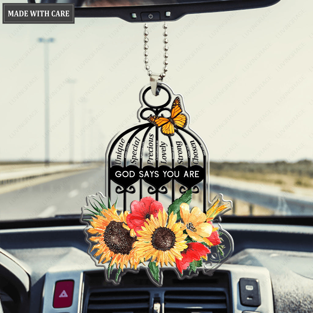 Floral birdcage God Says You Are Ornament