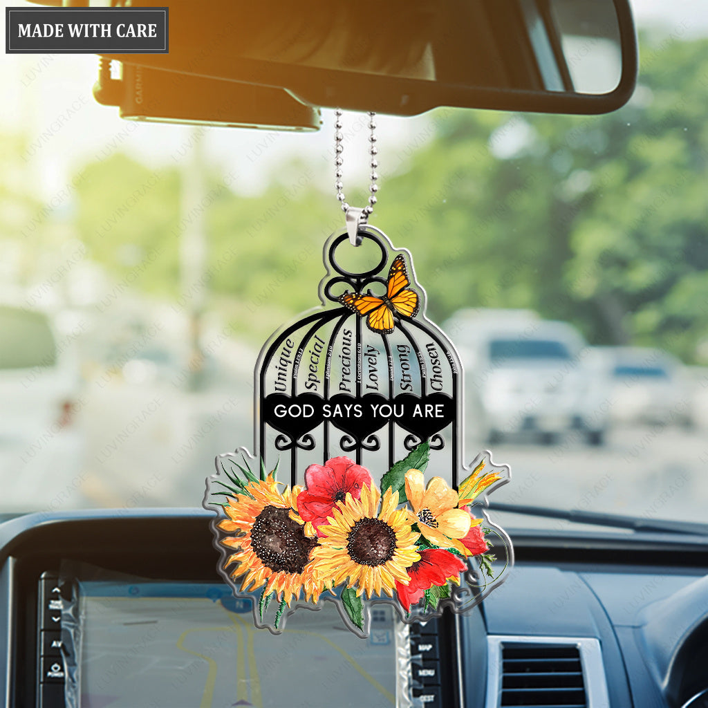 Floral birdcage God Says You Are Ornament
