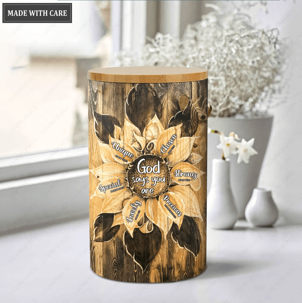Sunflower You Are Ceramic Jar
