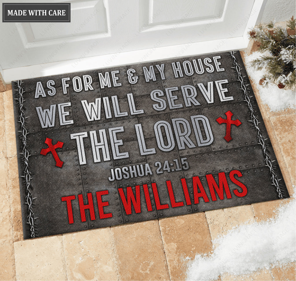 Me My House And The Lord We Serve Personalized Doormat