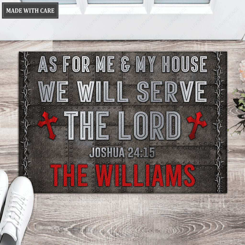 Me My House And The Lord We Serve Personalized Doormat