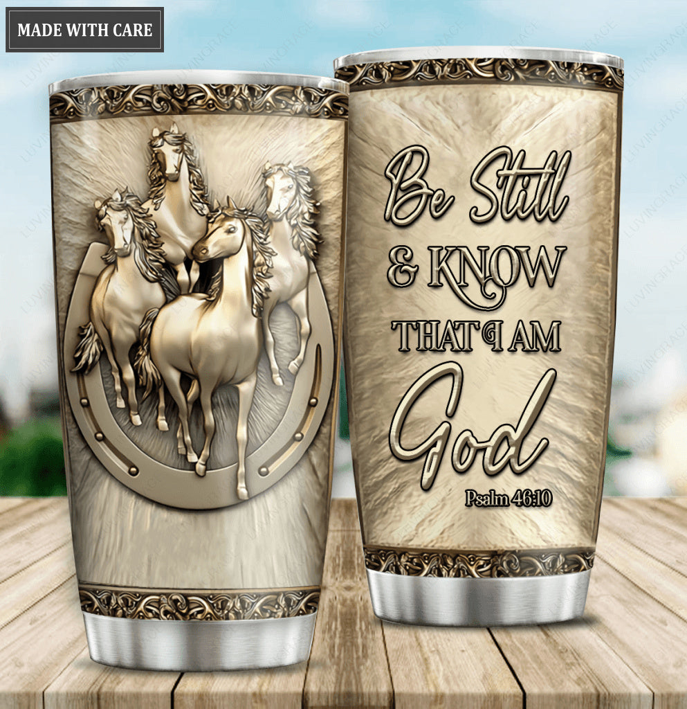 Personalized Just Know Him Horses Tumbler