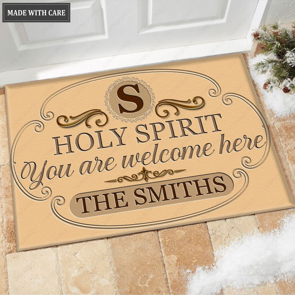 Luvingrace M42 Luxury Monogram Collection Holy Spirit Personalized Doormat